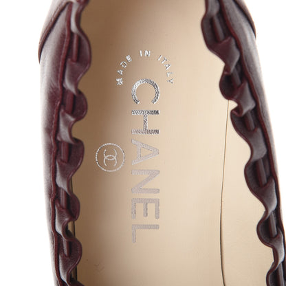 Chanel Calfskin CC Cap Toe Pumps 38.5 Bordeaux Marine Fonce 7 of 9