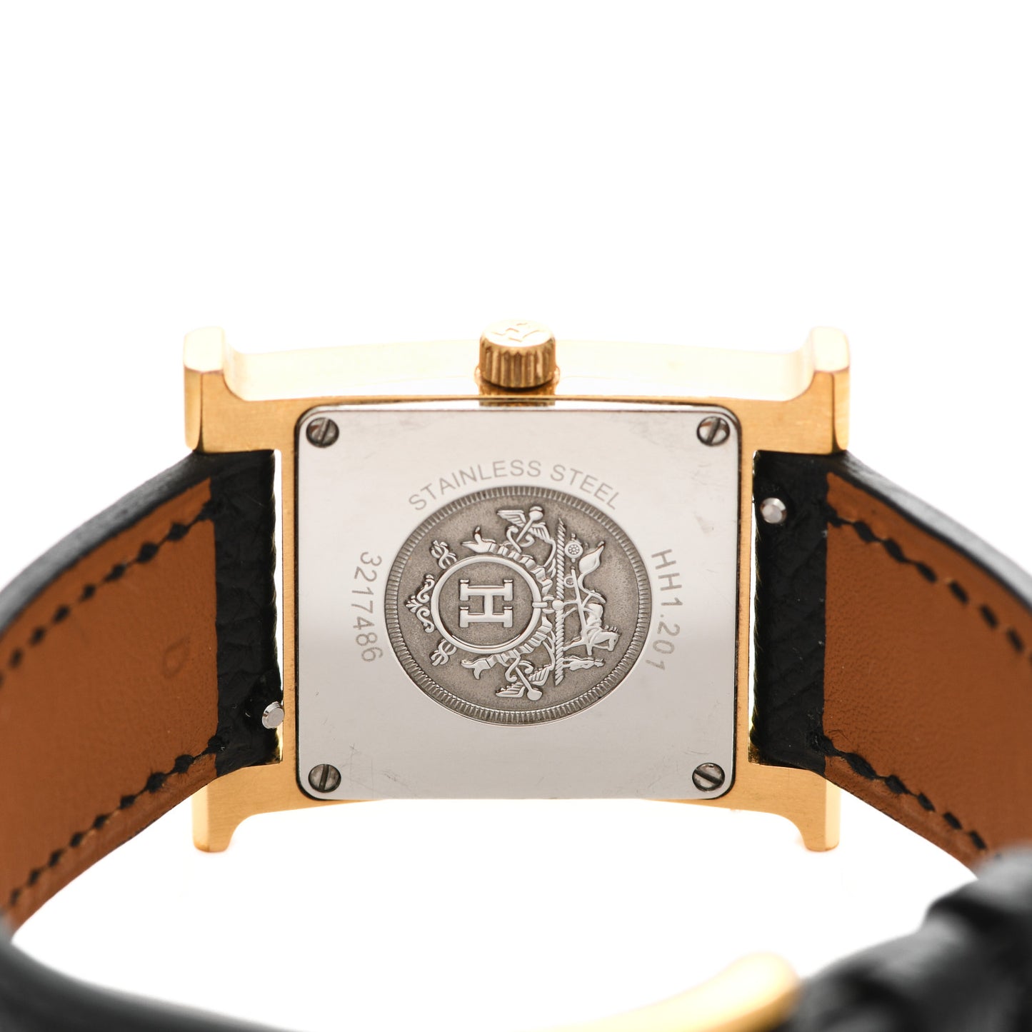 Stainless Steel Epsom 21mm Heure H Hour Quartz Watch Noir