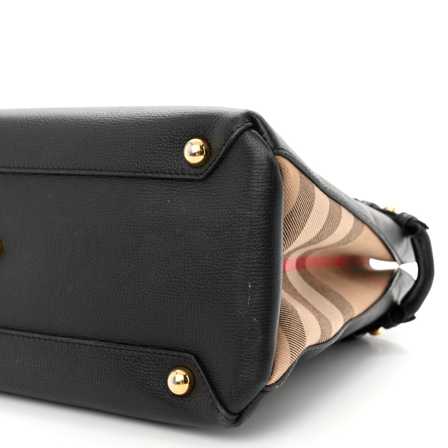 Derby Calfskin House Check Medium Banner Tote Black