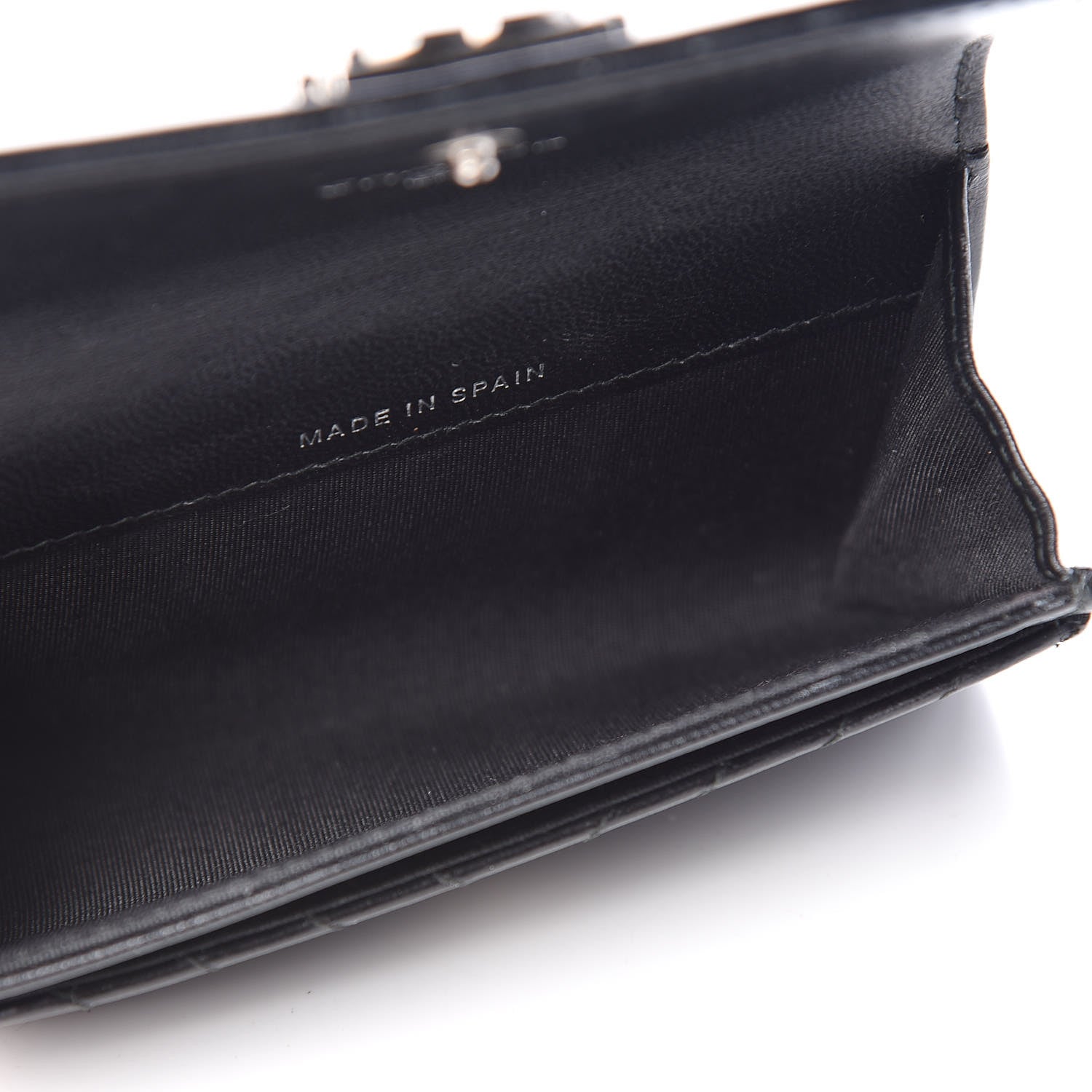 Chanel Lambskin Chevron Quilted Boy Card Holder Wallet Black 5 of 14
