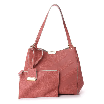 Burberry Signature Grain Calfskin Check Embossed Small Canterbury Tote Rose Pink 1 of 10