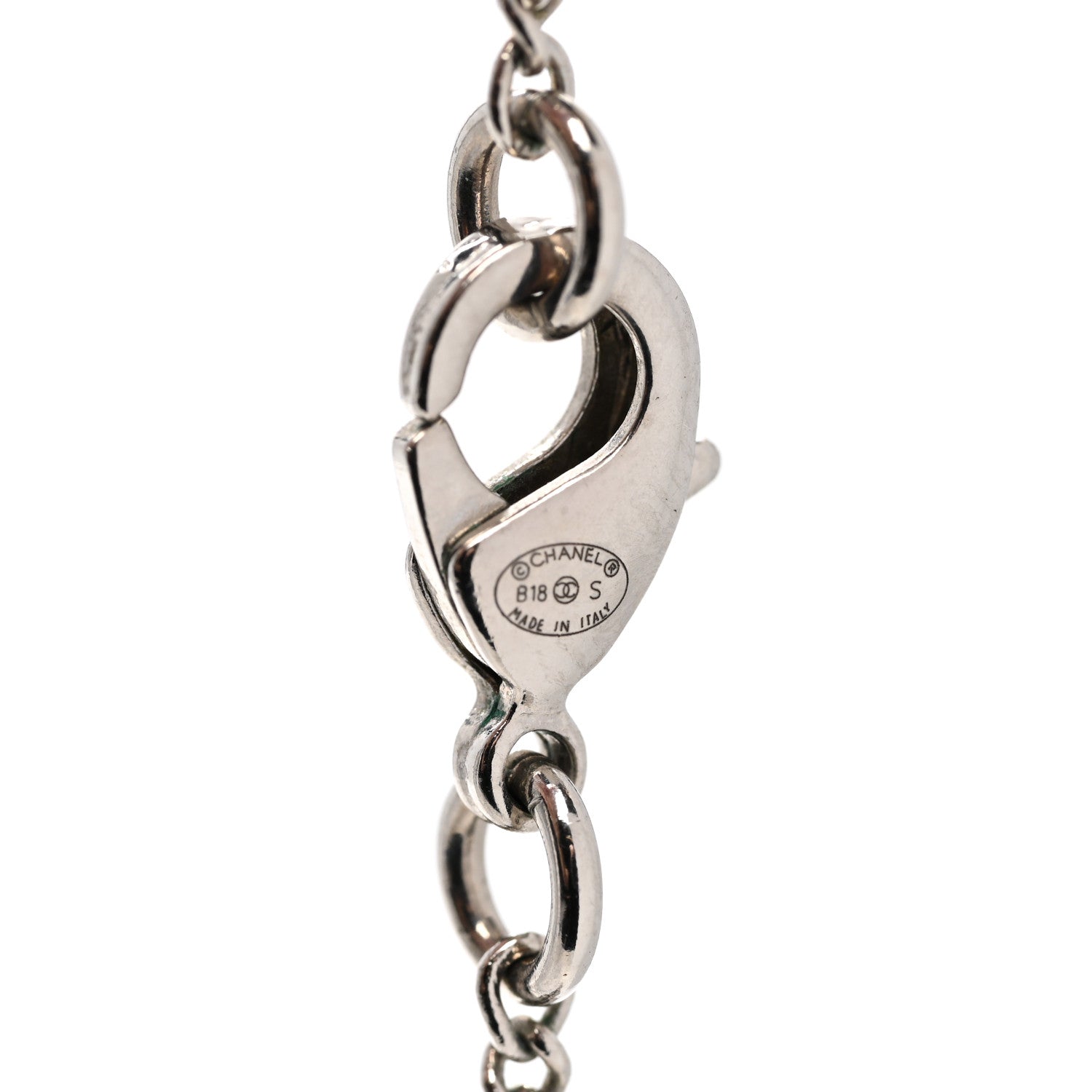 Chanel Crystal CC Drop Necklace Silver 5 of 5