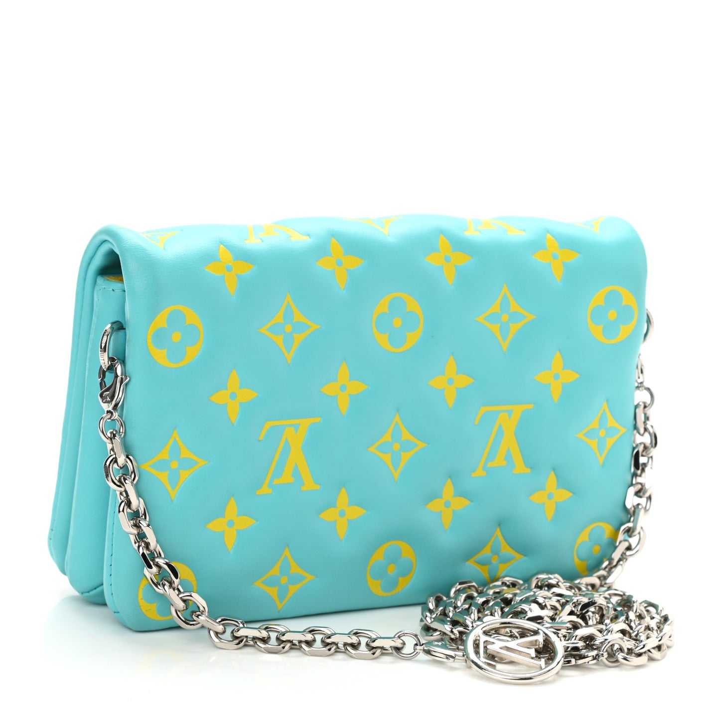 Lambskin Embossed Monogram Vuittamins Pochette Coussin Menthe Jaune