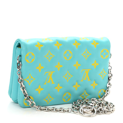 Louis Vuitton Lambskin Embossed Monogram Vuittamins Pochette Coussin Menthe Jaune 3 of 7