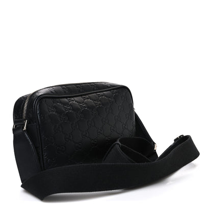 Gucci GG Calfskin Embossed Emblem Small Crossbody Bag Black 3 of 10