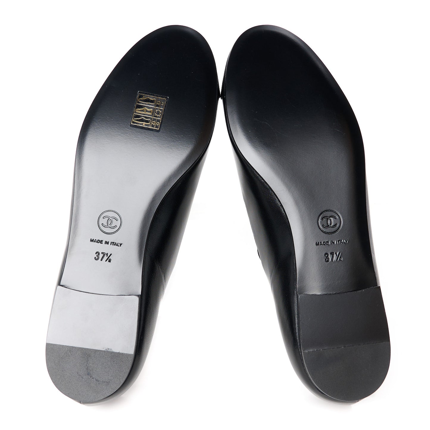 Goatskin Grosgain Cap Toe CC Mary Jane Flats 37.5 Black