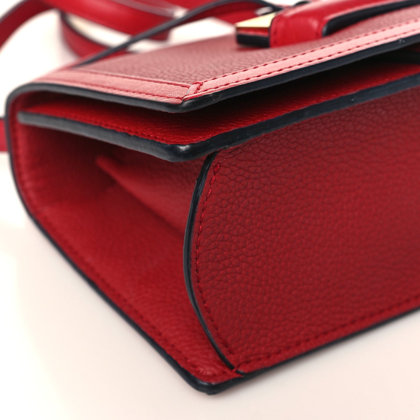 Calfskin Small Barcelona Shoulder Bag Dark Red