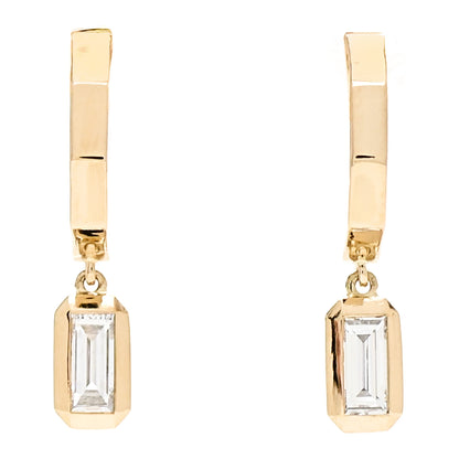 David Yurman 18K Yellow Gold Diamond Novella Hoop Drop Earrings 1 of 4
