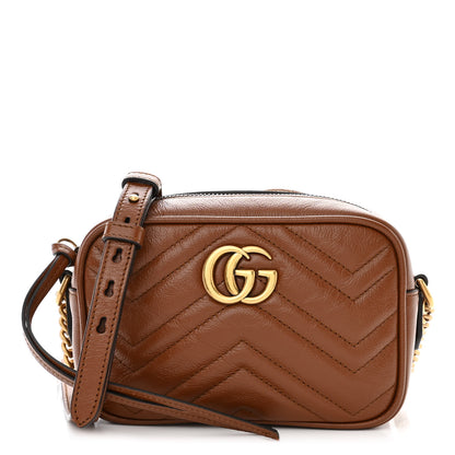 Gucci Azalea Calfskin Matelasse Mini GG Marmont Chain Shoulder Bag Cuir 1 of 10