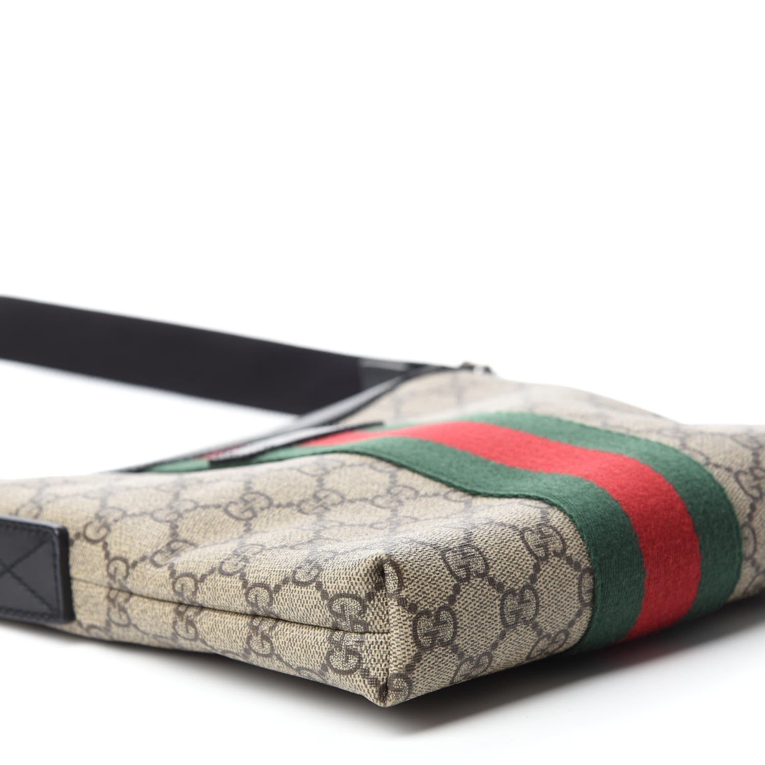Gucci GG Supreme Monogram Web Messenger Bag Black 6 of 10