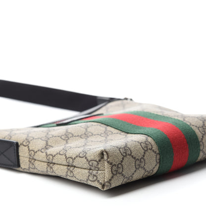 Gucci GG Supreme Monogram Web Messenger Bag Black 6 of 10