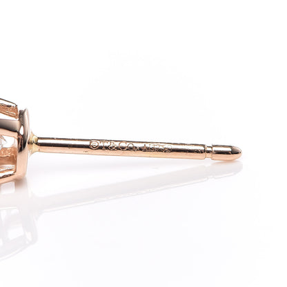 Tiffany 18K Rose Gold Diamond .22ctw Solitaire Earrings 3 of 5