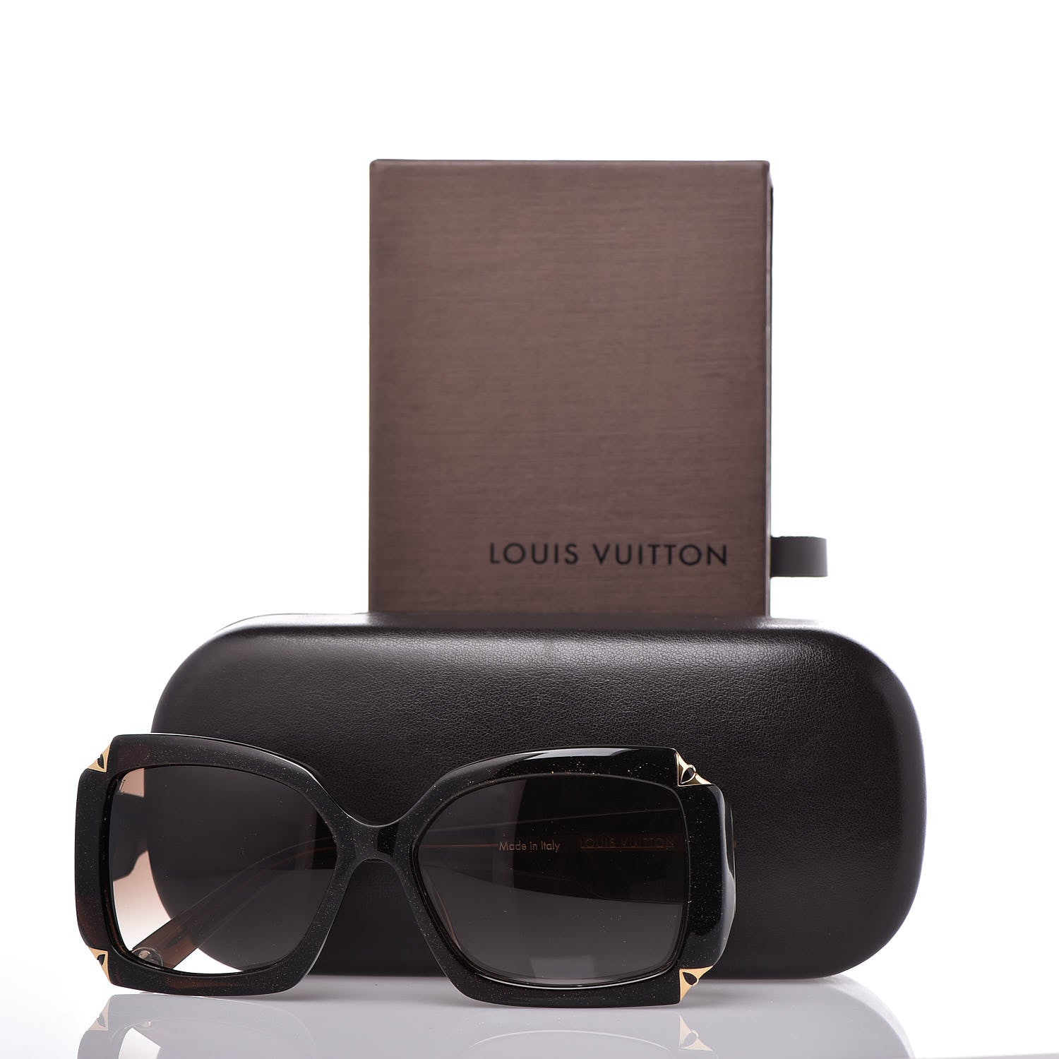 Louis Vuitton Hortensia Square Sunglasses Z0366W Brown Glitter 11 of 11