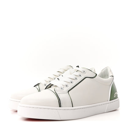 Christian Louboutin Calfskin Laminated Nappa Womens Fun Vieira Flat Sneakers 36.5 White Vertlaine 4 of 9