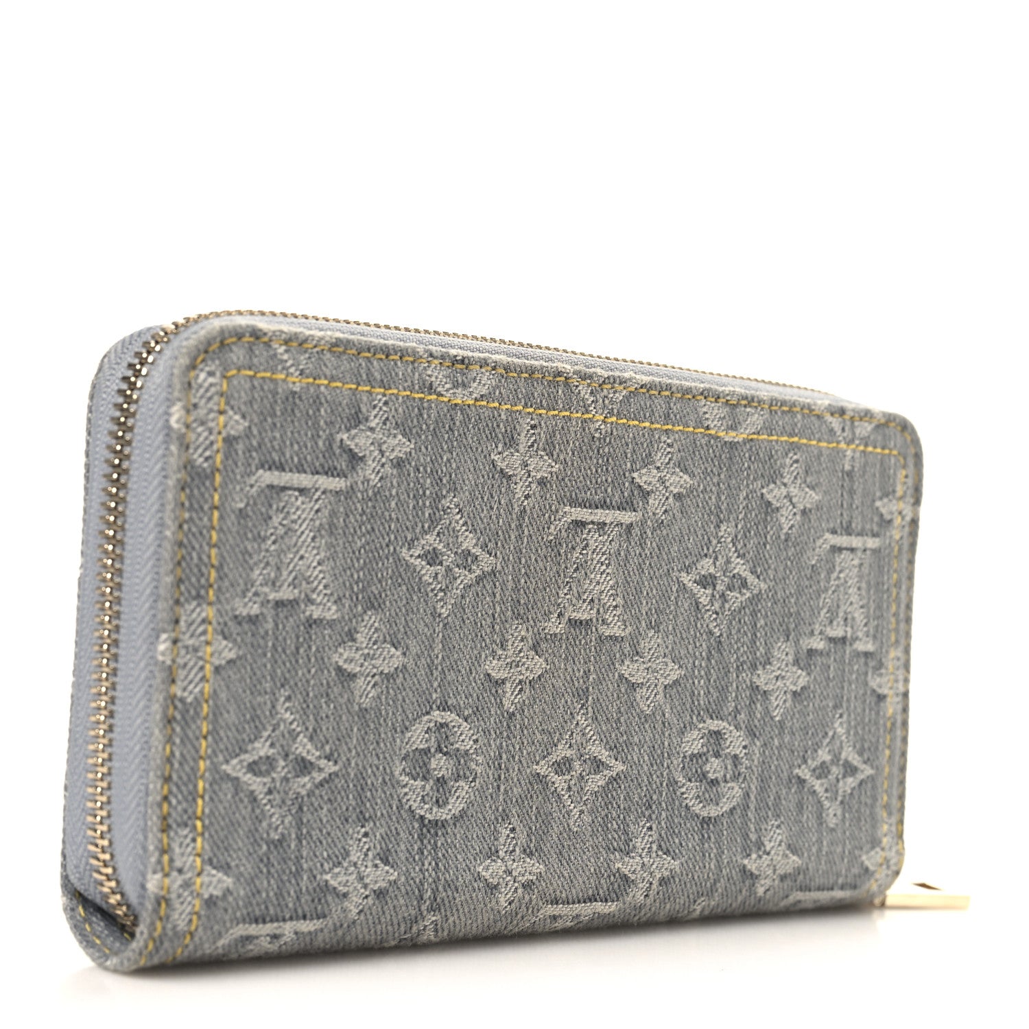 Louis Vuitton Monogram Denim Zippy Wallet Washed Gray 3 of 7