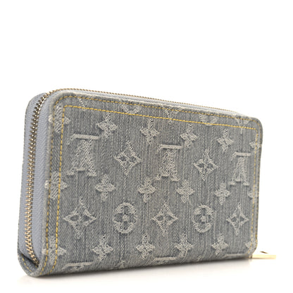 Louis Vuitton Monogram Denim Zippy Wallet Washed Gray 3 of 7