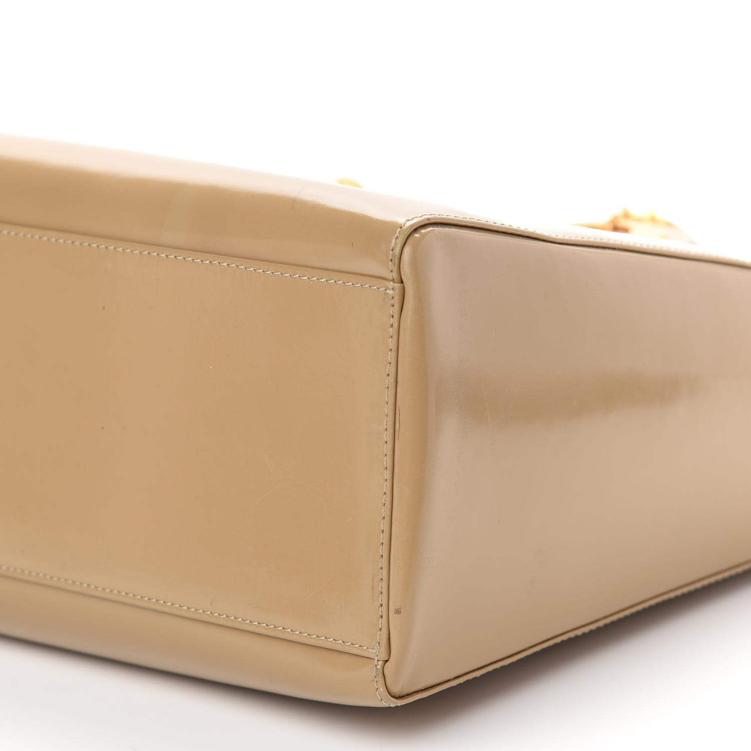 Christian Dior Patent Large Lady Dior Beige 9 of 13