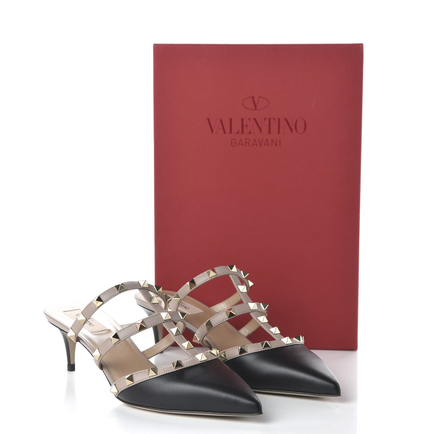 Valentino Garavani Nappa Rockstud 50mm Cage Mules 40 Black Poudre 9 of 9