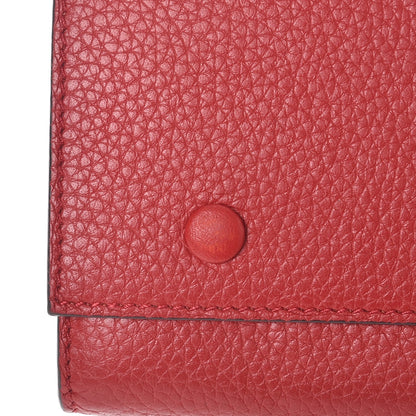 Celine Drummed Calfskin Large Multifunction Flap Wallet Coquelicot 9 of 11