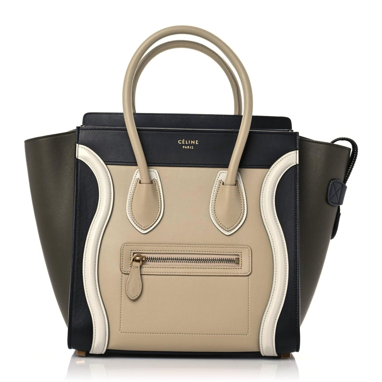 Smooth Calfskin Micro Tri-Color Luggage Beige