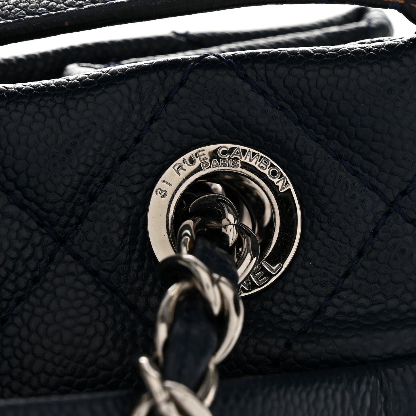 Caviar Timeless CC Soft Tote Navy Blue