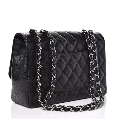Chanel Caviar Quilted Jumbo Single Flap Black 3 of 13