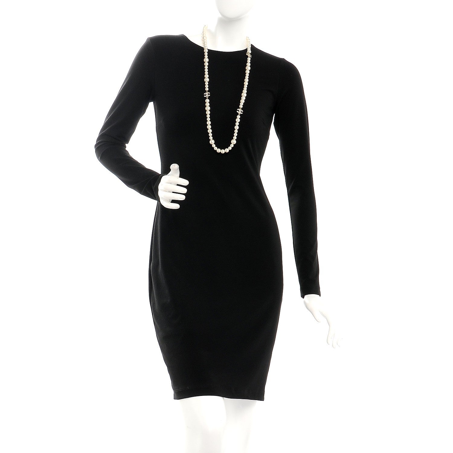 Chanel Graduated Pearl Crystal CC Long Necklace Light Gold 2 of 5