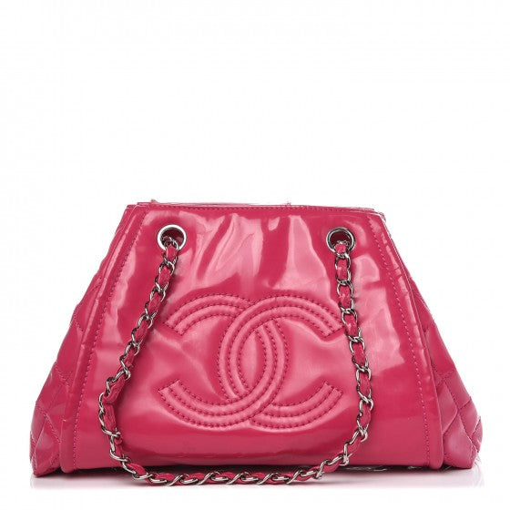 Vinyl Lipstick Ligne Accordion Tote Pink
