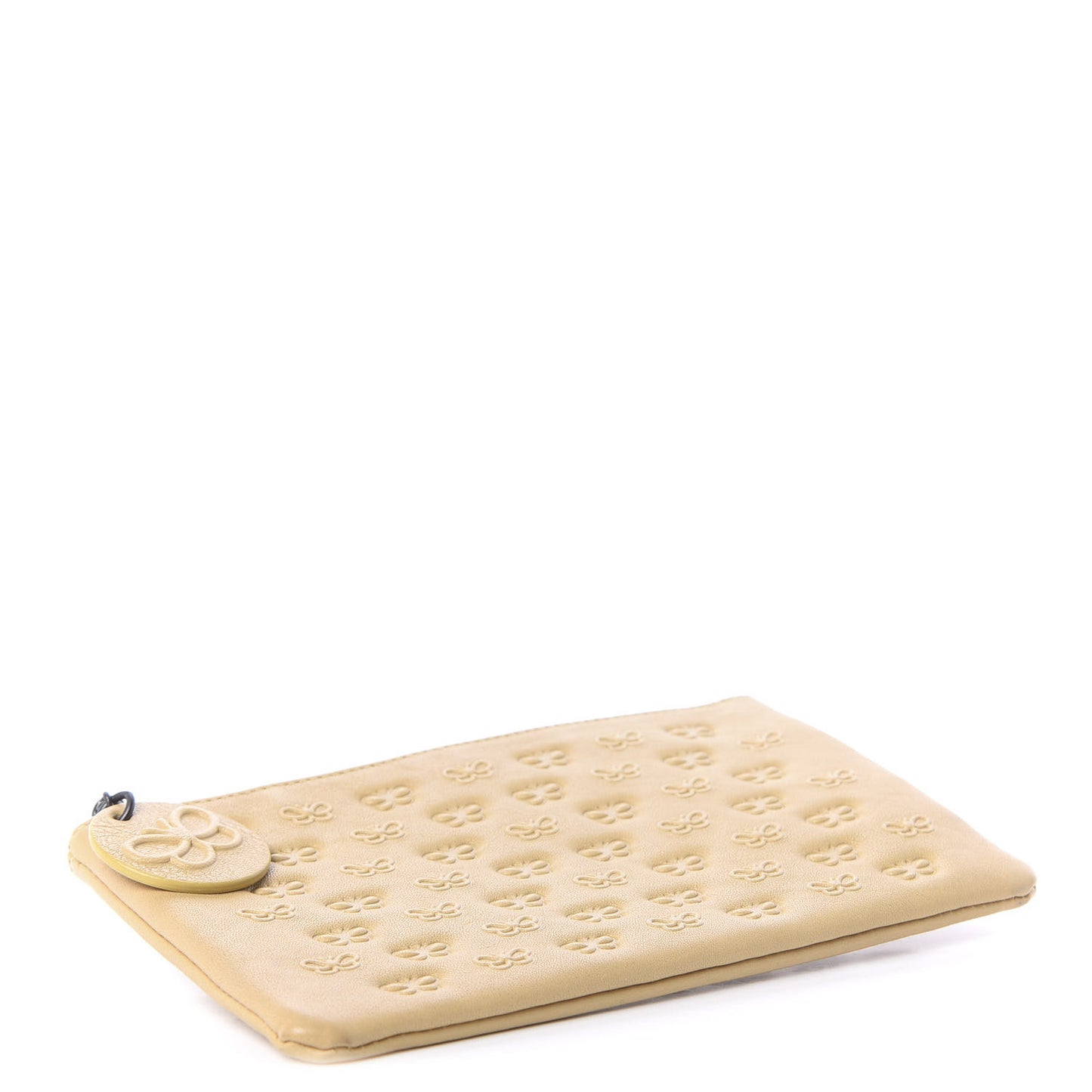 Nappa Embossed Butterfly Pouch Banane