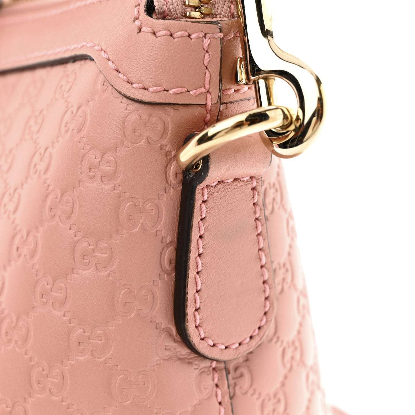 Soft Microguccissima Small Zippered Satchel Soft Pink