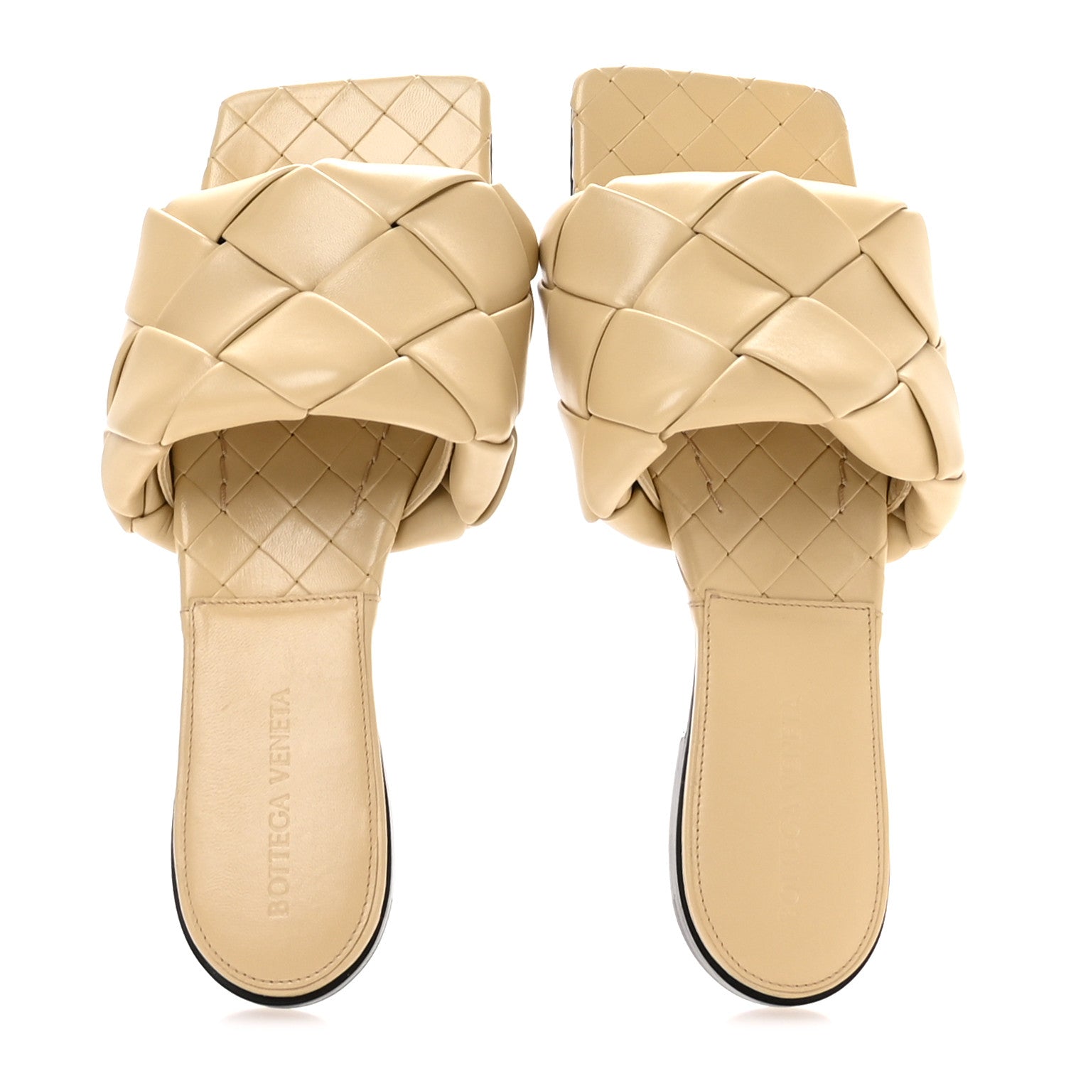 Bottega Veneta Nappa Maxi Intrecciato Lido Flat Sandals 37 Cane Sugar 2 of 8