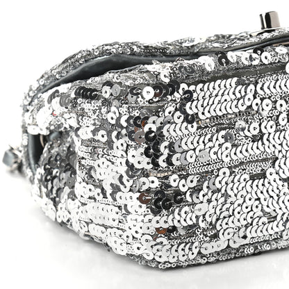 Chanel Sequin Mini Square Flap Silver 8 of 9