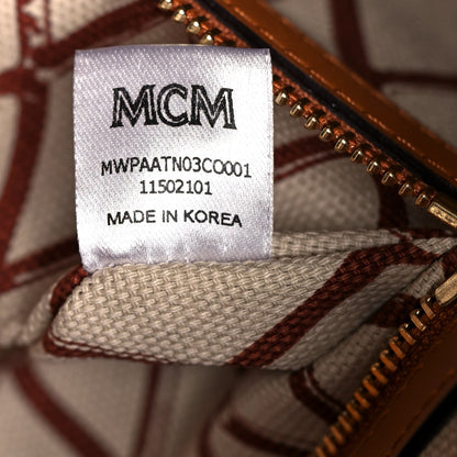 MCM Visetos Toni Shopper Tote Cognac 7 of 14