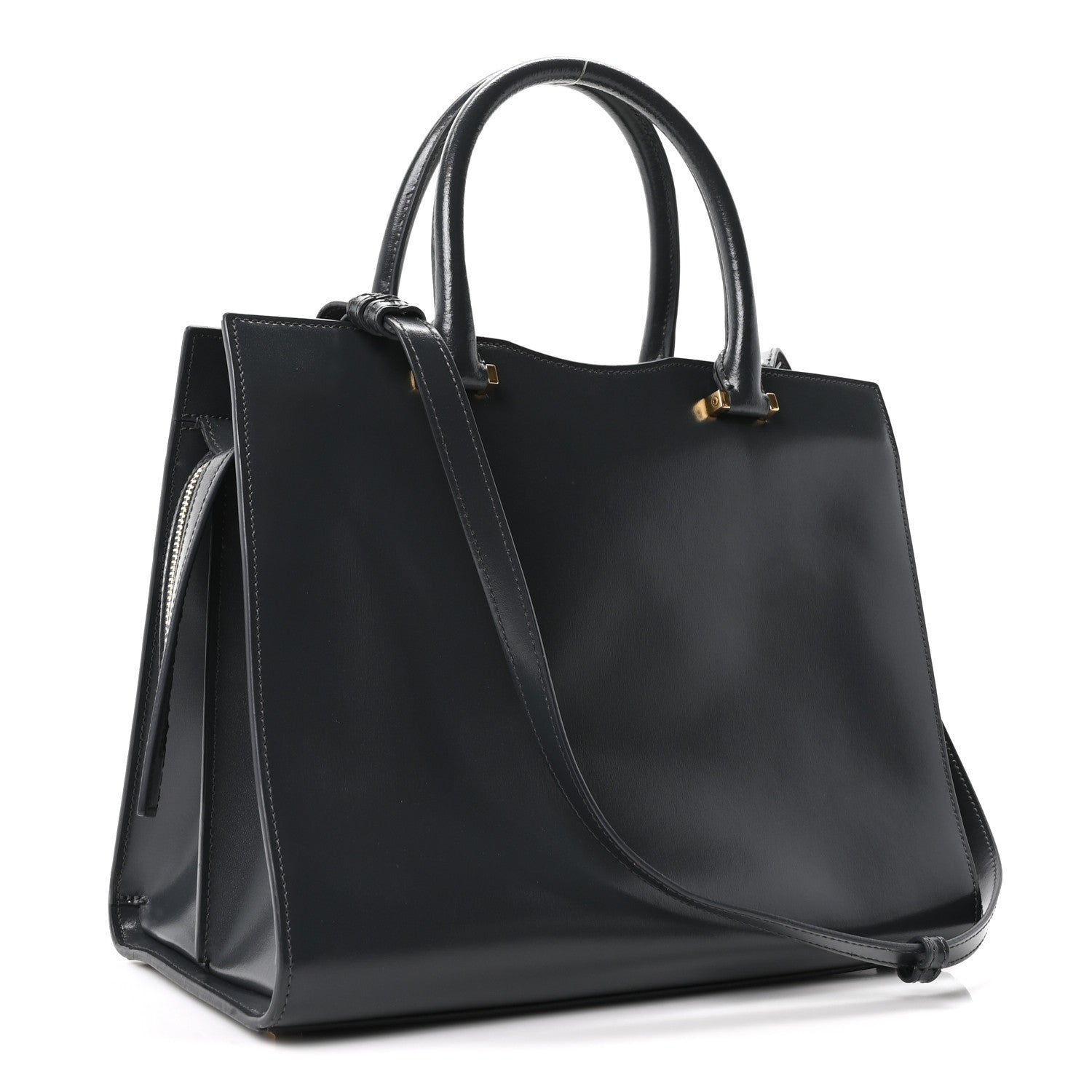 Saint Laurent Shiny Calfskin Medium Uptown Tote Black 3 of 10