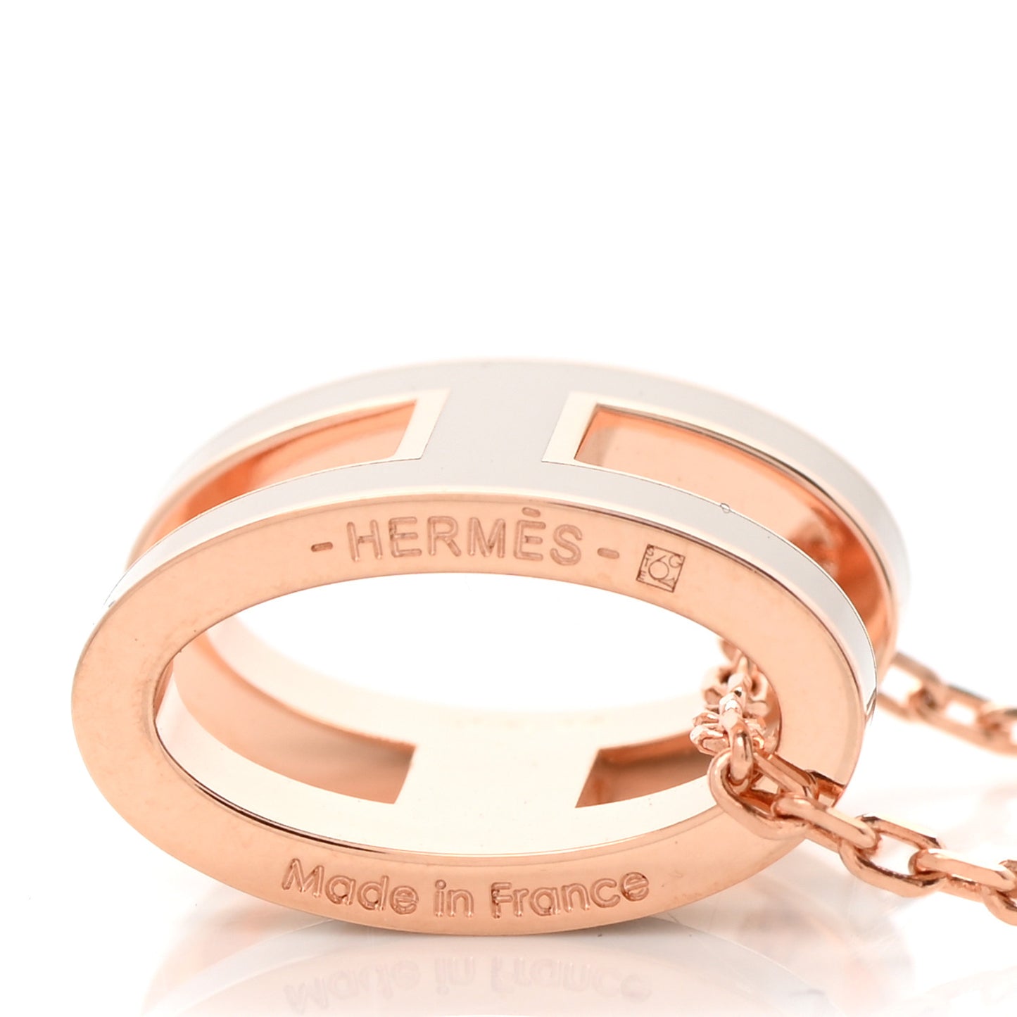 Lacquered Rose Gold Pop H Pendant Necklace Marron Glace