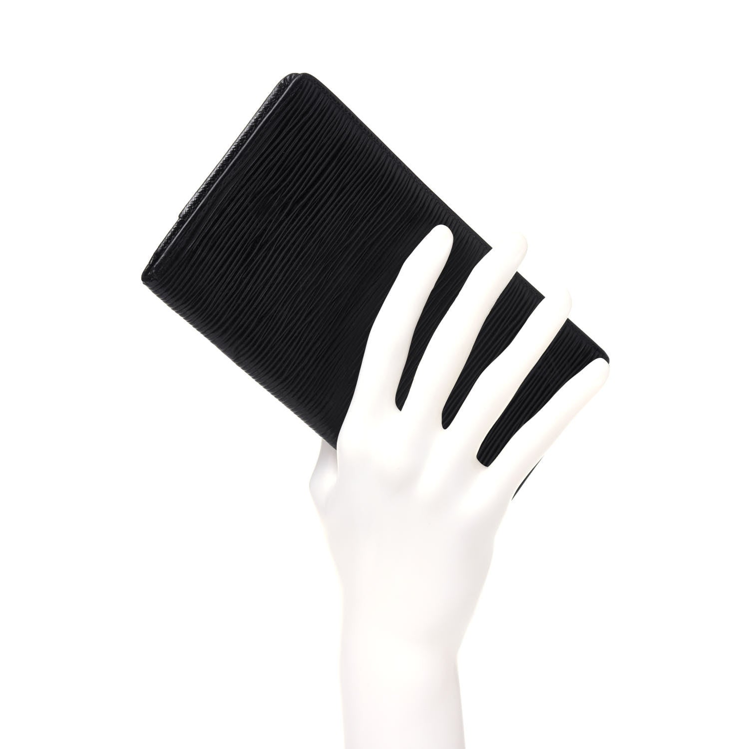 Louis Vuitton Epi Porte Valeurs Checkbook Wallet Black 2 of 17
