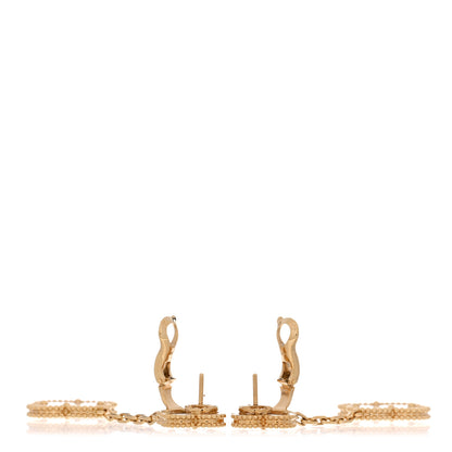 Van Cleef & Arpels 18K Yellow Gold Mother of Pearl 2 Motifs Magic Alhambra Earrings 3 of 5