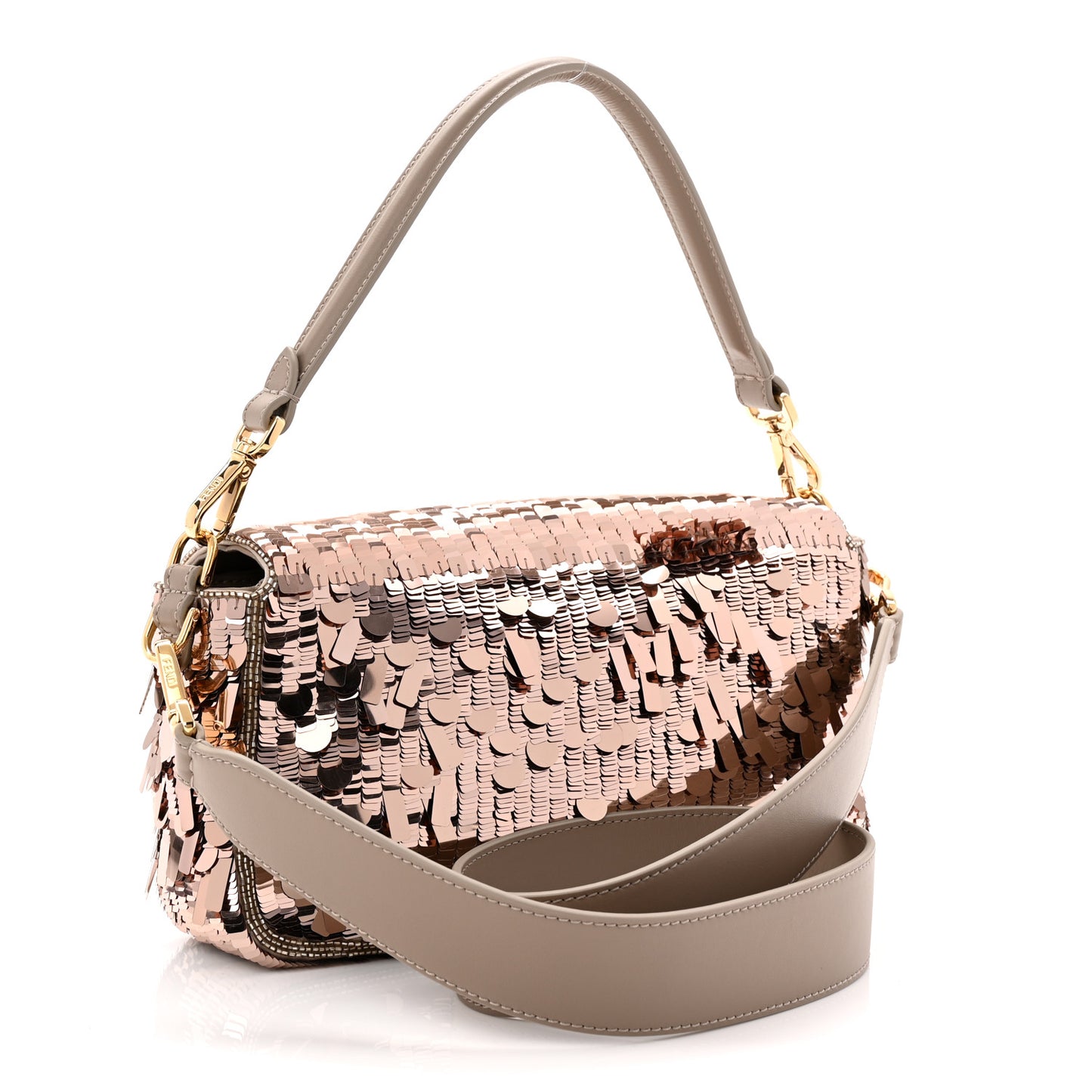 Sequin Paillettes Vitello Grace Sex and the City Baguette Tortora