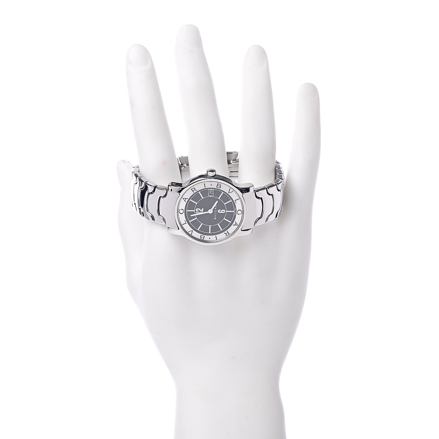 Bulgari Stainless Steel 35mm Solotempo Quartz Watch Black 2 of 6