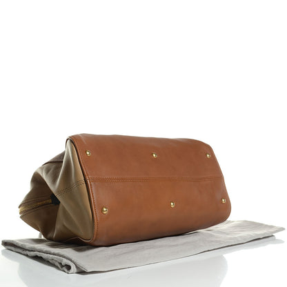 Fendi Calfskin Large Chameleon Tote Cognac Camel Black 4 of 12