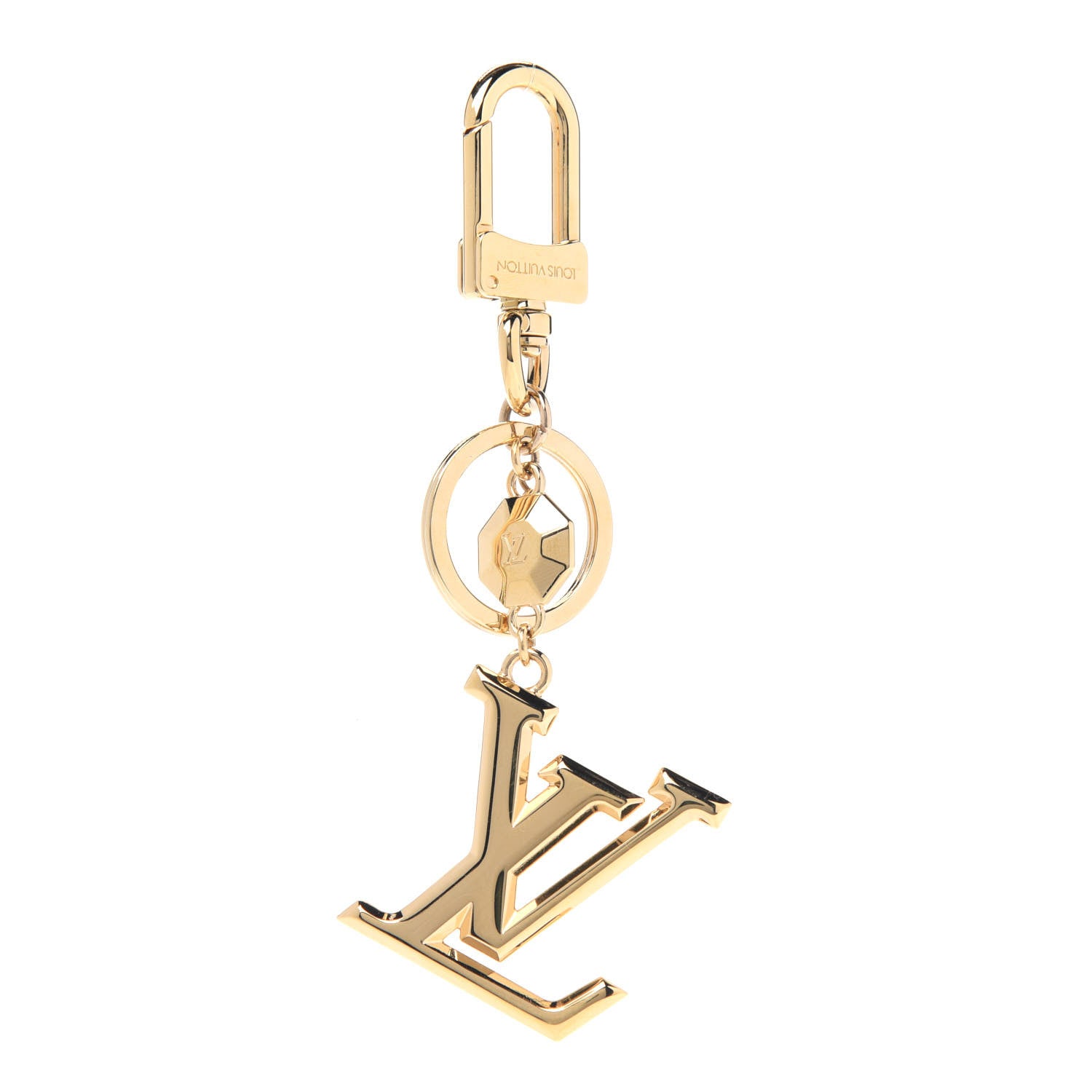 Louis Vuitton LV Facettes Bag Charm Key Holder Gold 1 of 2