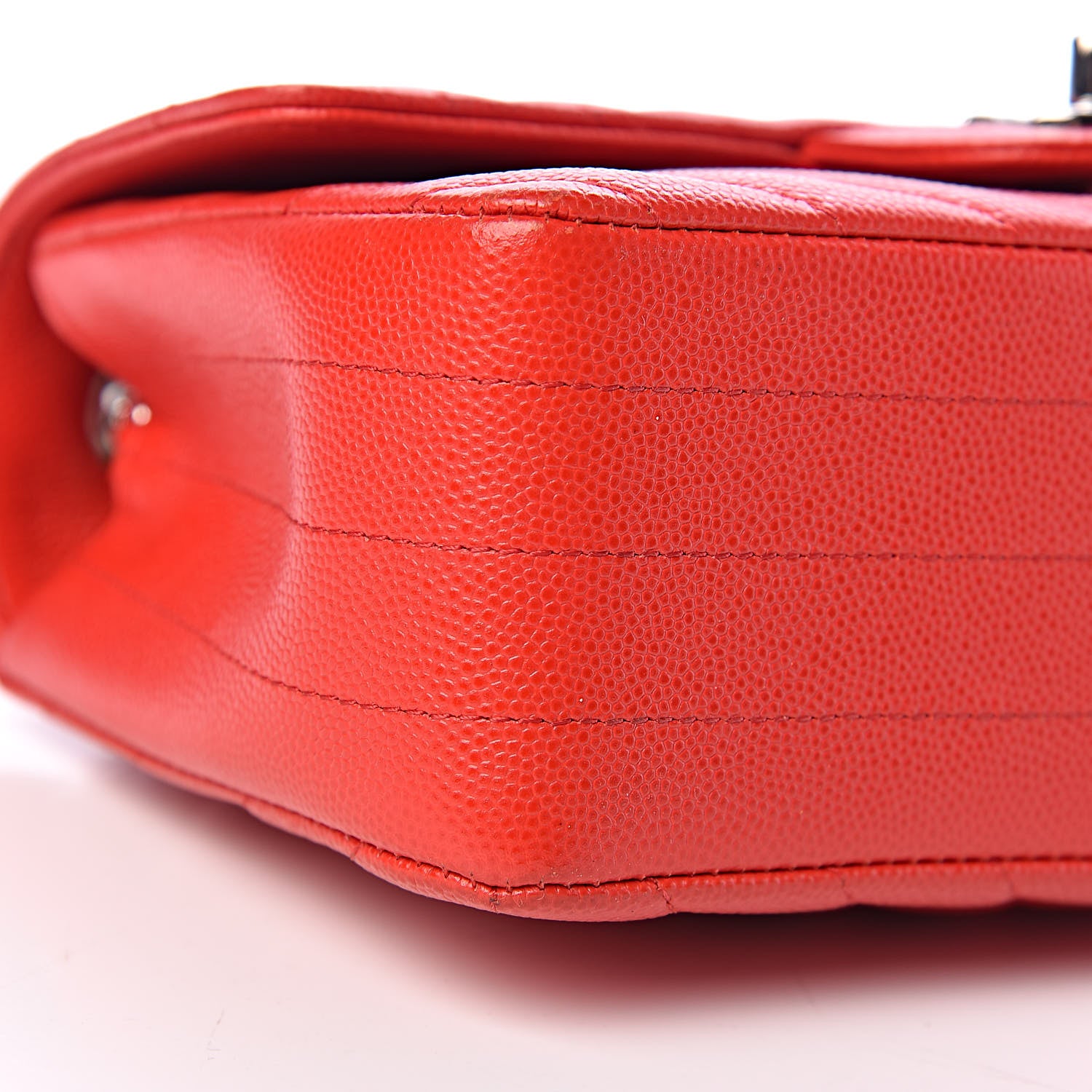 Chanel Caviar Chevron Quilted Mini Rectangular Flap Red 9 of 11