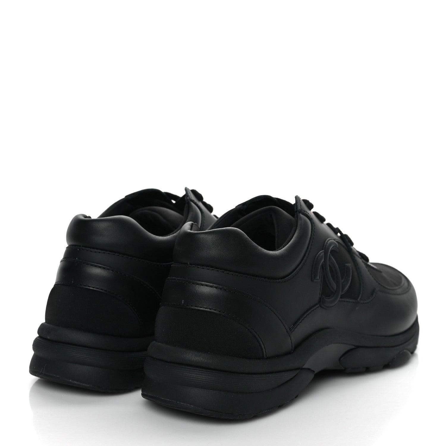 Chanel Calfskin Lambskin CC Uniform Sneakers 40 Black 4 of 8