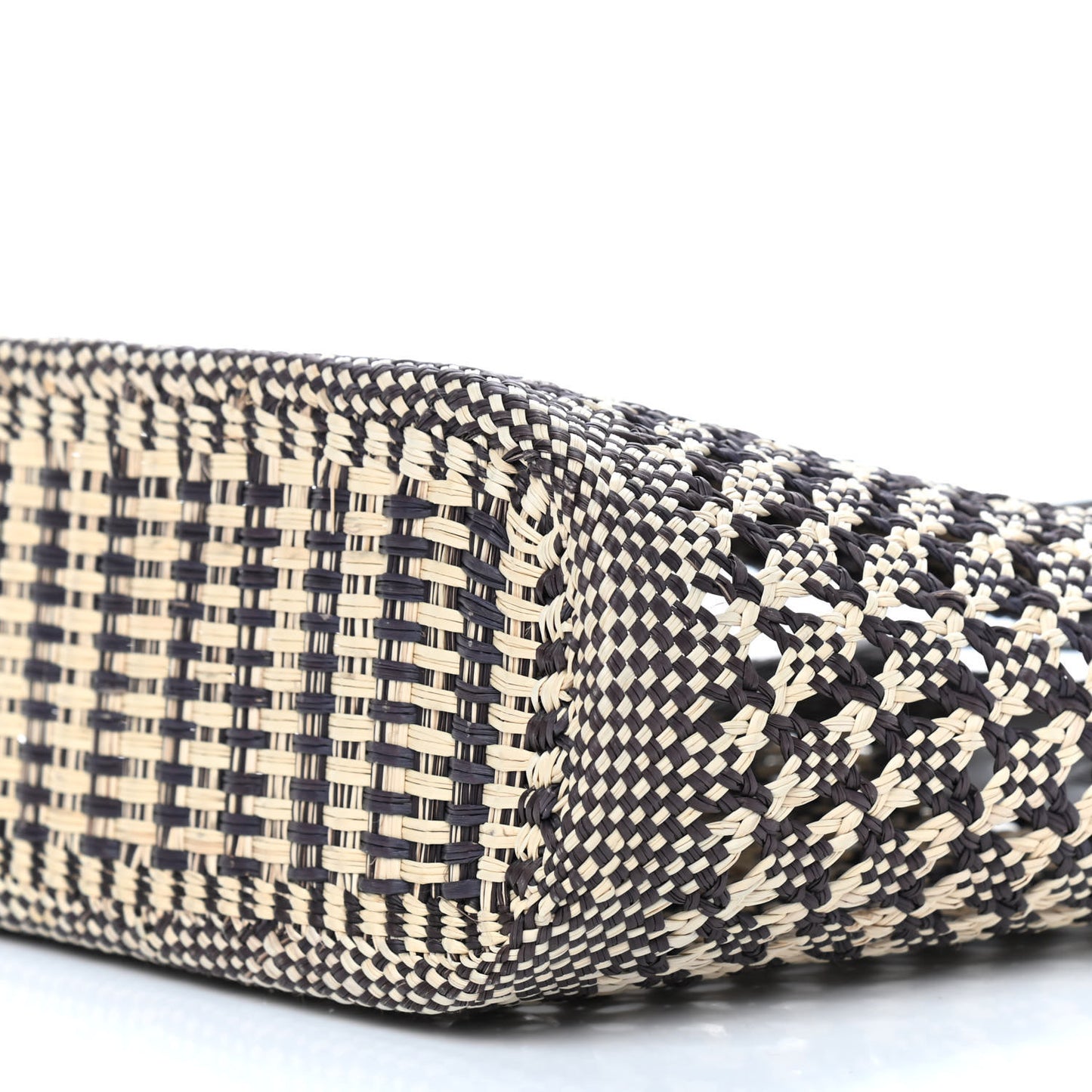 Raffia Paula's Ibiza Small Basket Tote Natural Black