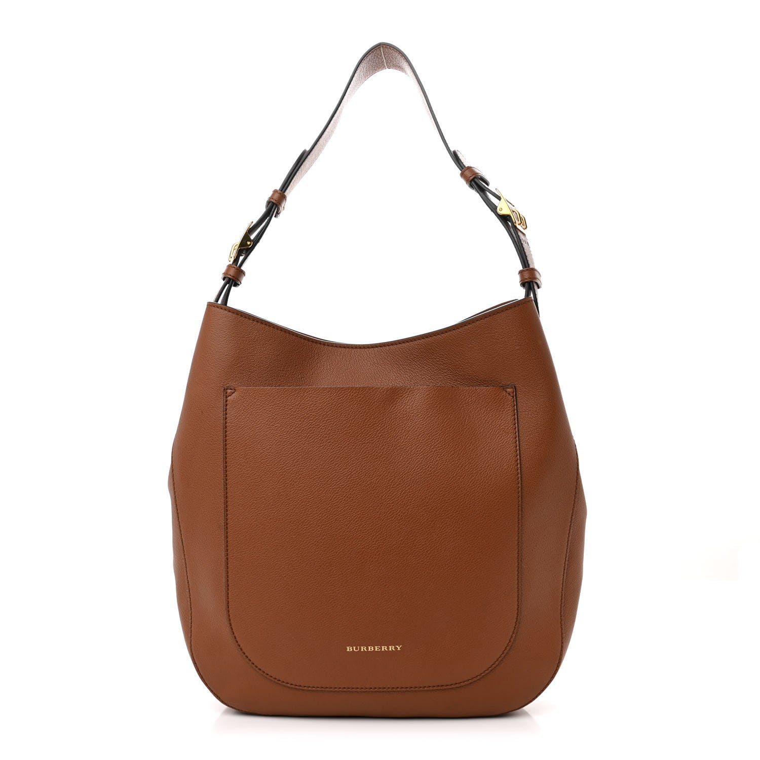 Burberry Grainy Calfskin Small Elmstone Hobo Tan 1 of 13