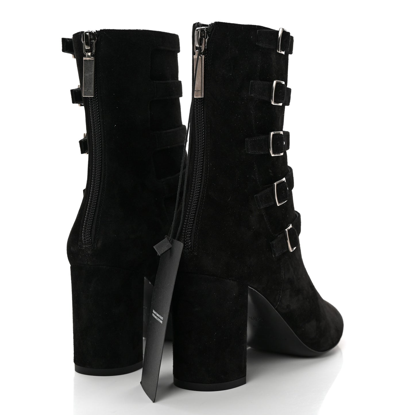 Cashmere Lou 75 Strap Zip Boots 38.5 Black