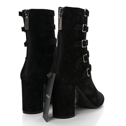 Saint Laurent Cashmere Lou 75 Strap Zip Boots 38.5 Black 4 of 8