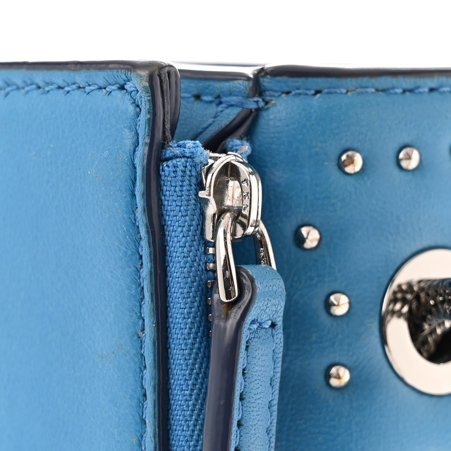 MCM Lambskin Diamond Disco Flap Crossbody Bag Blue 11 of 12