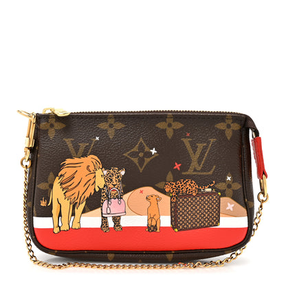 Louis Vuitton Monogram 2018 Christmas Animation Mini Cats Pochette Accessories 1 of 10