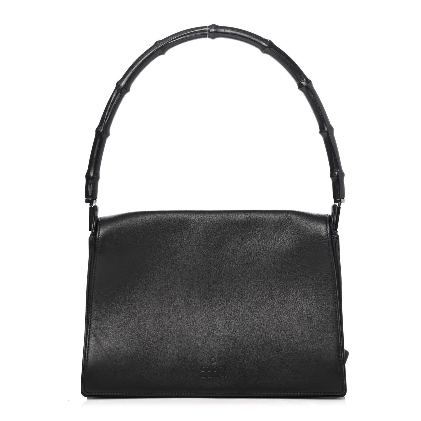 Calfskin Bamboo Shoulder Bag Black